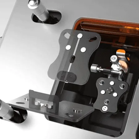 Close-up of the uDrill Pro’s drilling chamber with the motorised drilling head
